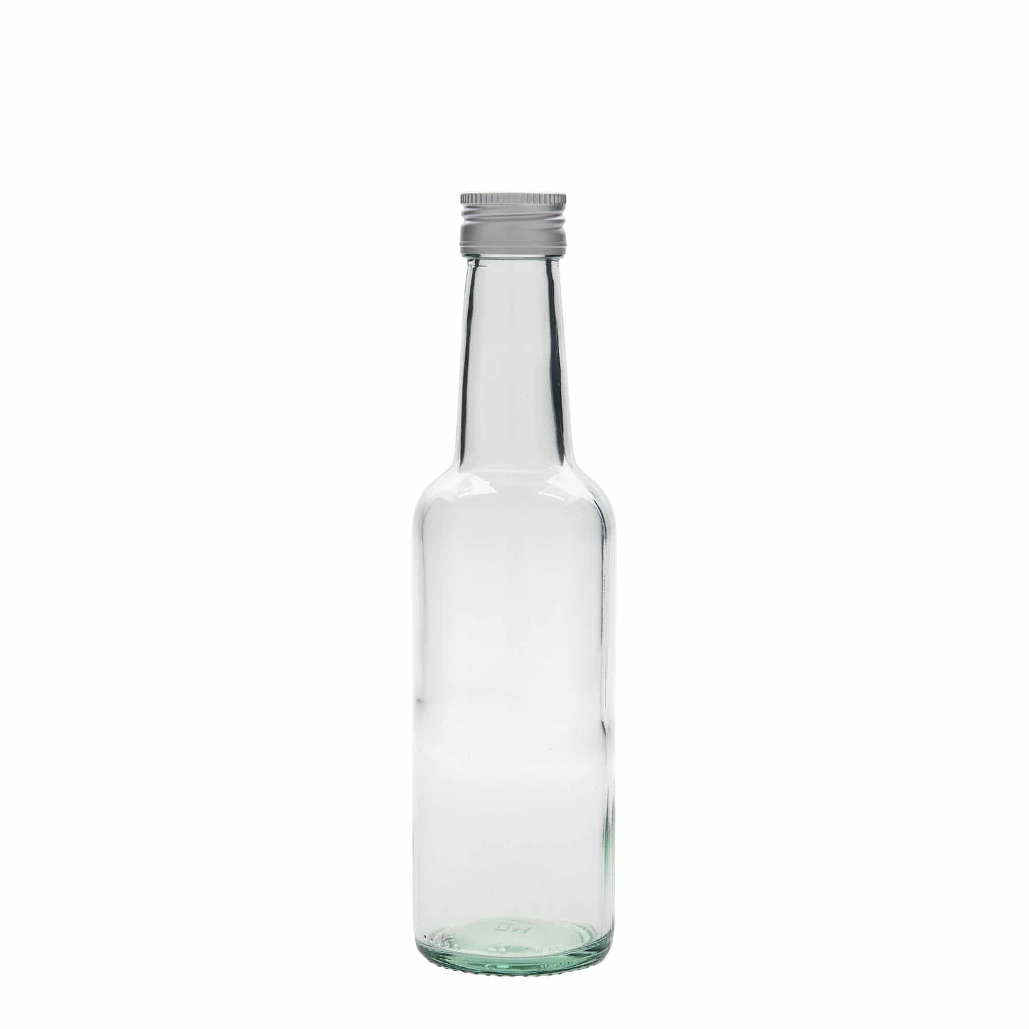 Glazen fles met rechte hals, 250 ml, monding: PP 28