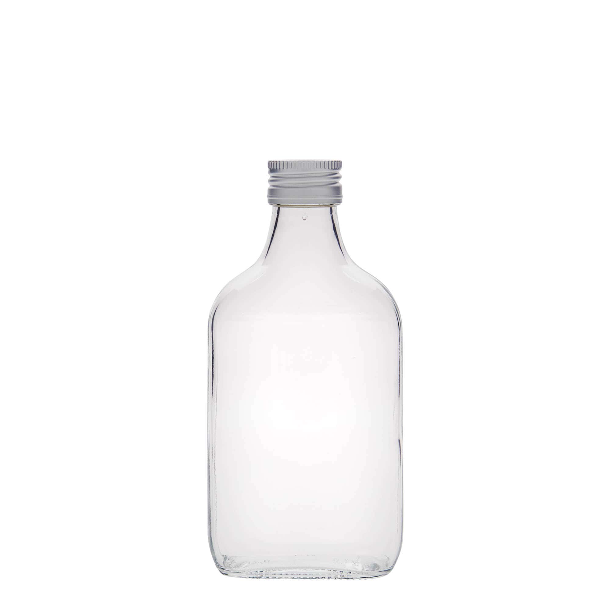 Zakflacon, 200 ml, rechthoekig, glas, monding: PP 28