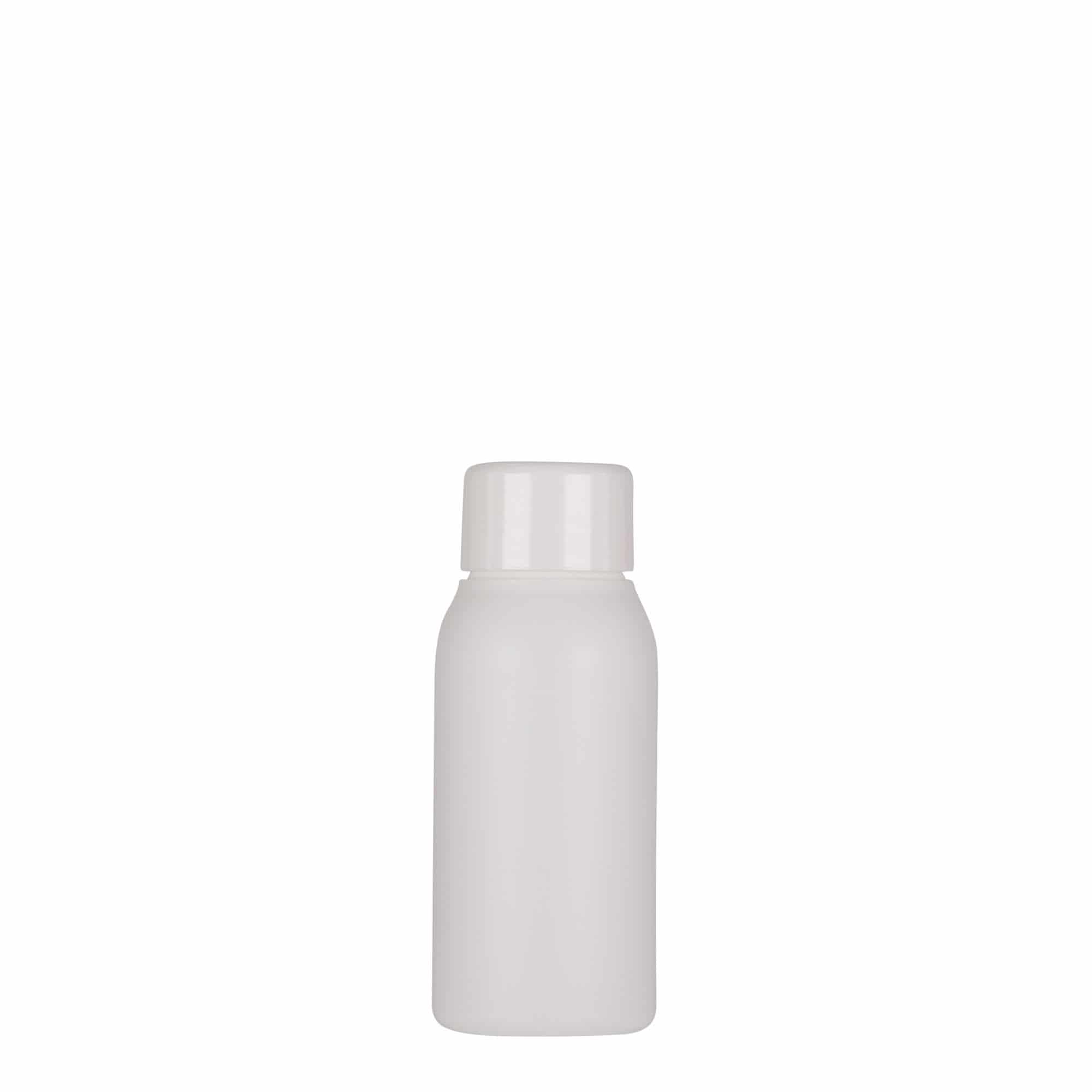 Bouteille en plastique 50 ml 'Tuffy', PEHD, blanche, bouchage: GPI 24/410