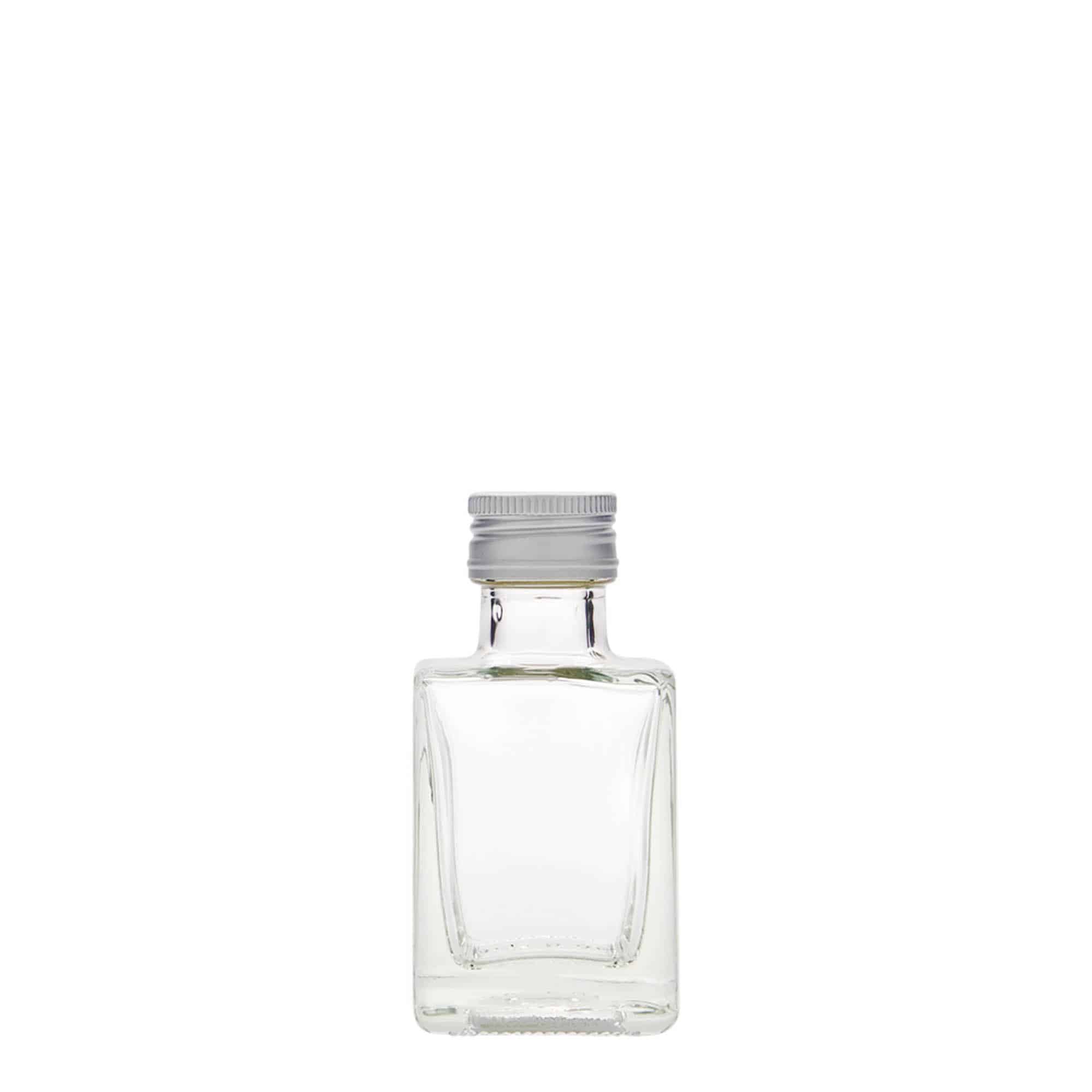 Bouteille en verre 50 ml 'Cube', carrée, bouchage: PP 24