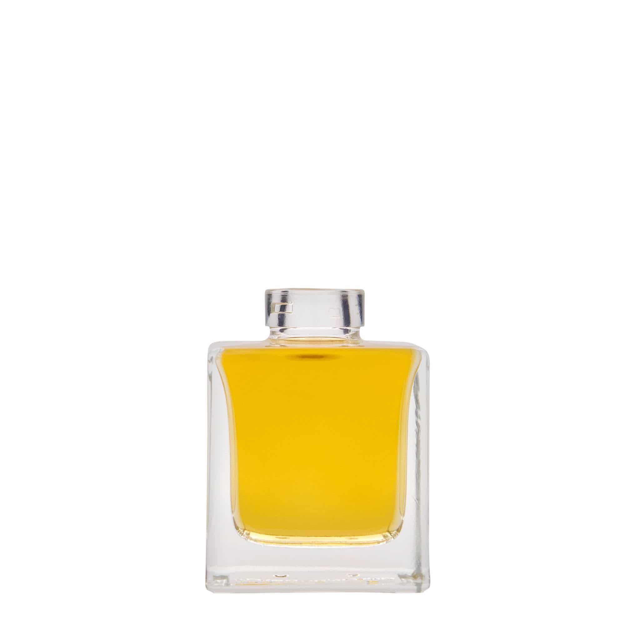 Bouteille en verre 100 ml 'Cube', carrée, bouchage: bouchon