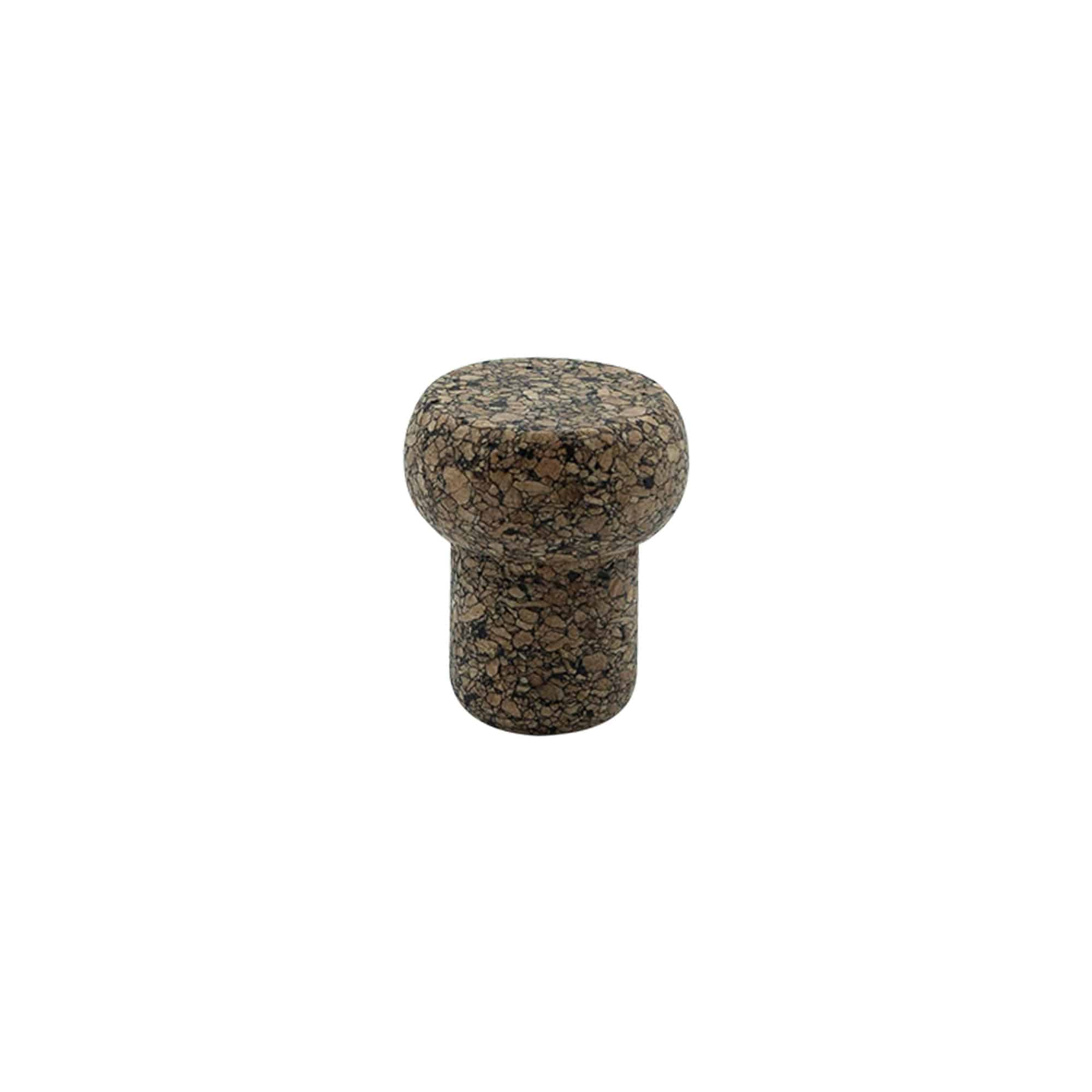 Dopkurk 'Barrel', 19,5 mm, Corkcoal, voor monding: kurk