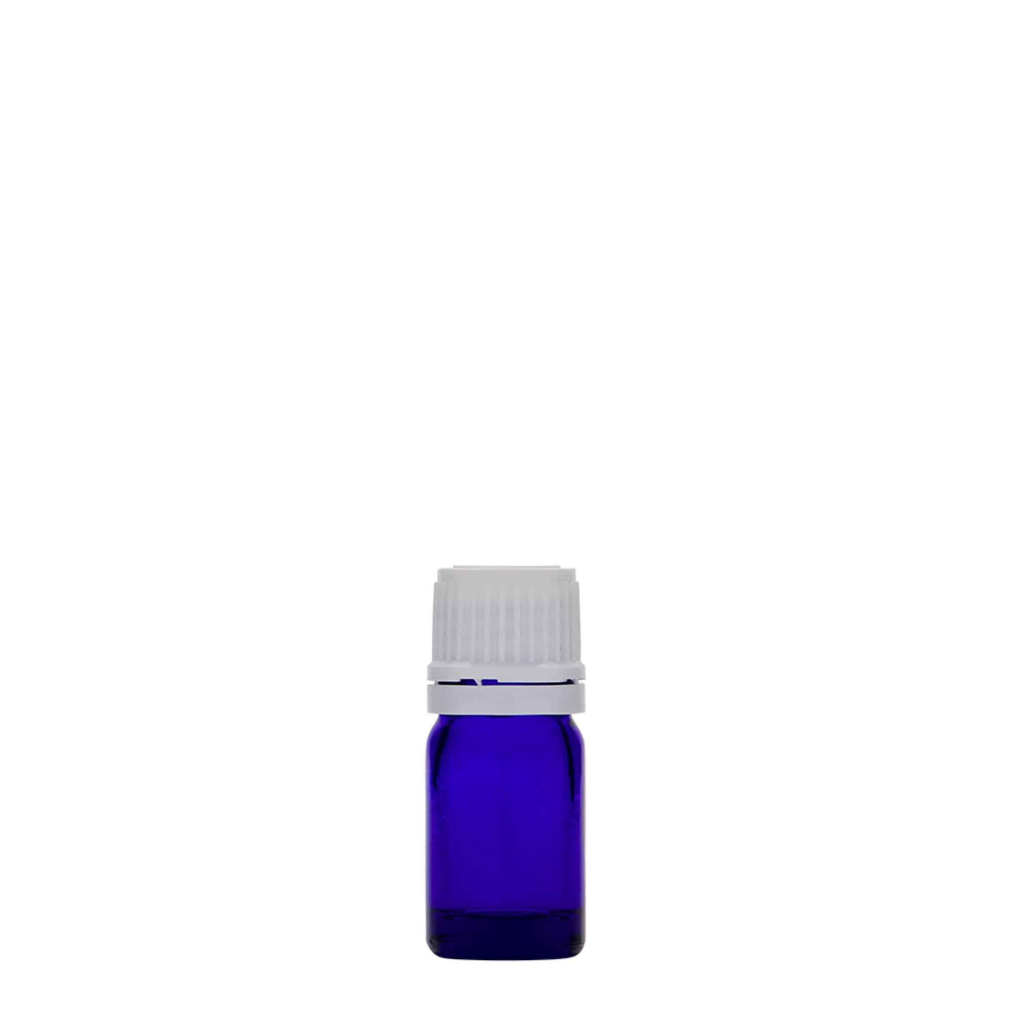 Medicijnfles, 5 ml, glas, koningsblauw, monding: DIN 18